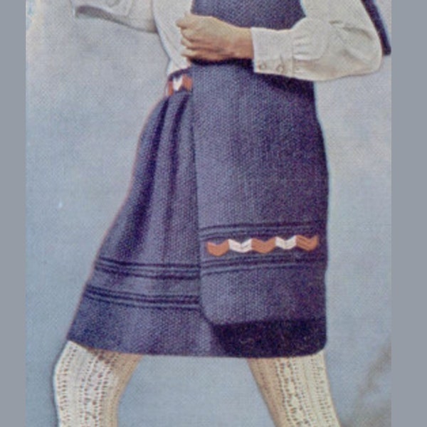 Beginner Friendly Knitting Pattern The Chevron Skirt PDF Download Vintage 1970's Women's Skirt