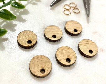 Earring circles 13mm - Bamboo Wooden Earring parts / findings / blanks / components - DIY Jewellery making
