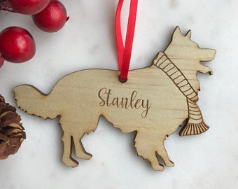 Personalised Christmas ornament - Dog / pet - laser cut wood bauble
