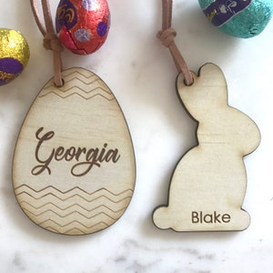 Easter basket personalised name tag - custom made - laser cut - engraved - Easter bunny - Easter egg