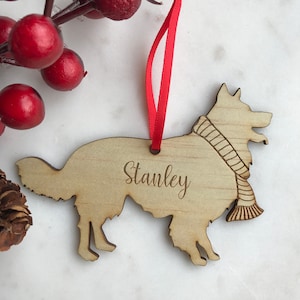 Personalised Christmas ornament - Dog / pet - laser cut wood bauble