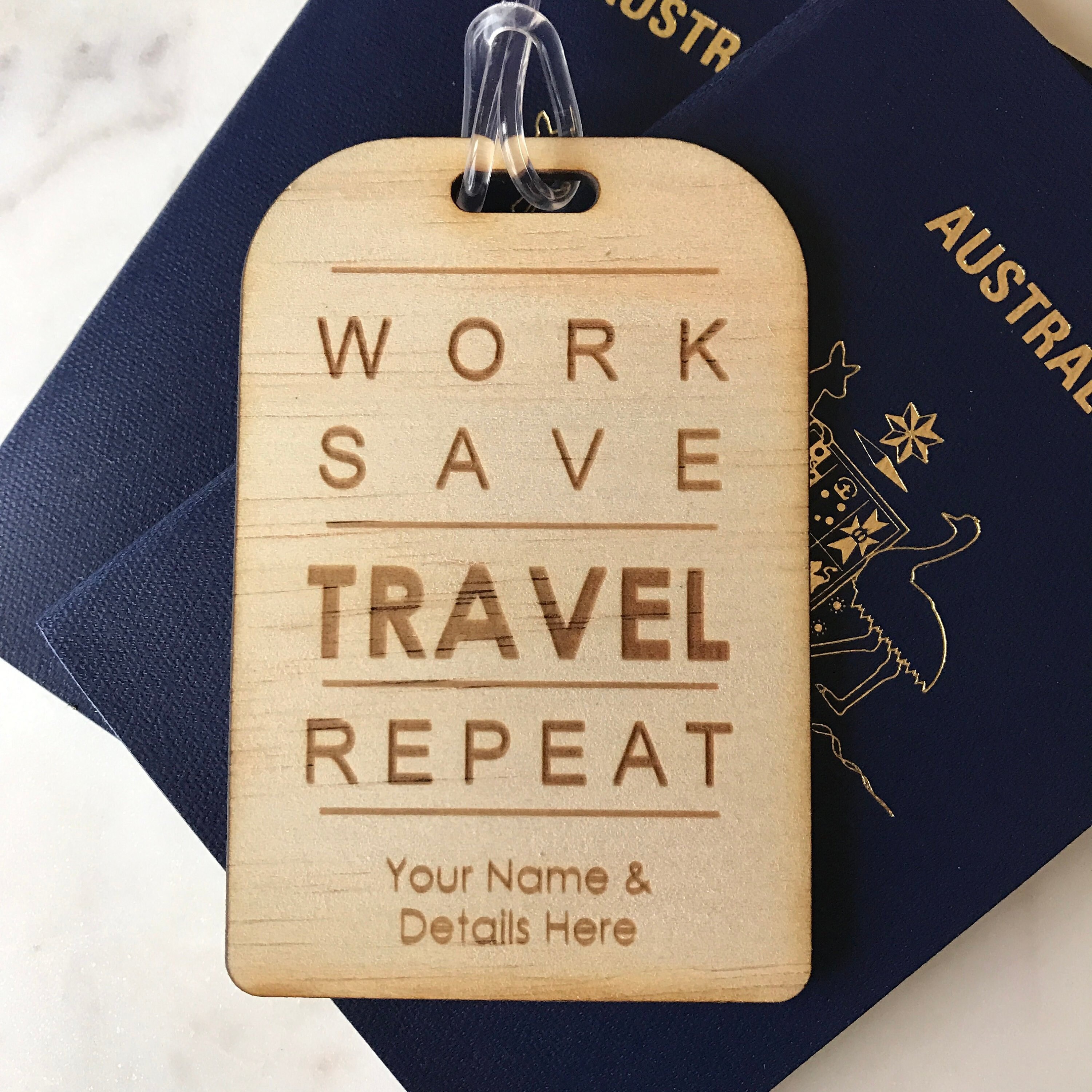 Bag Tag Personalised Laser Cut Engraved 