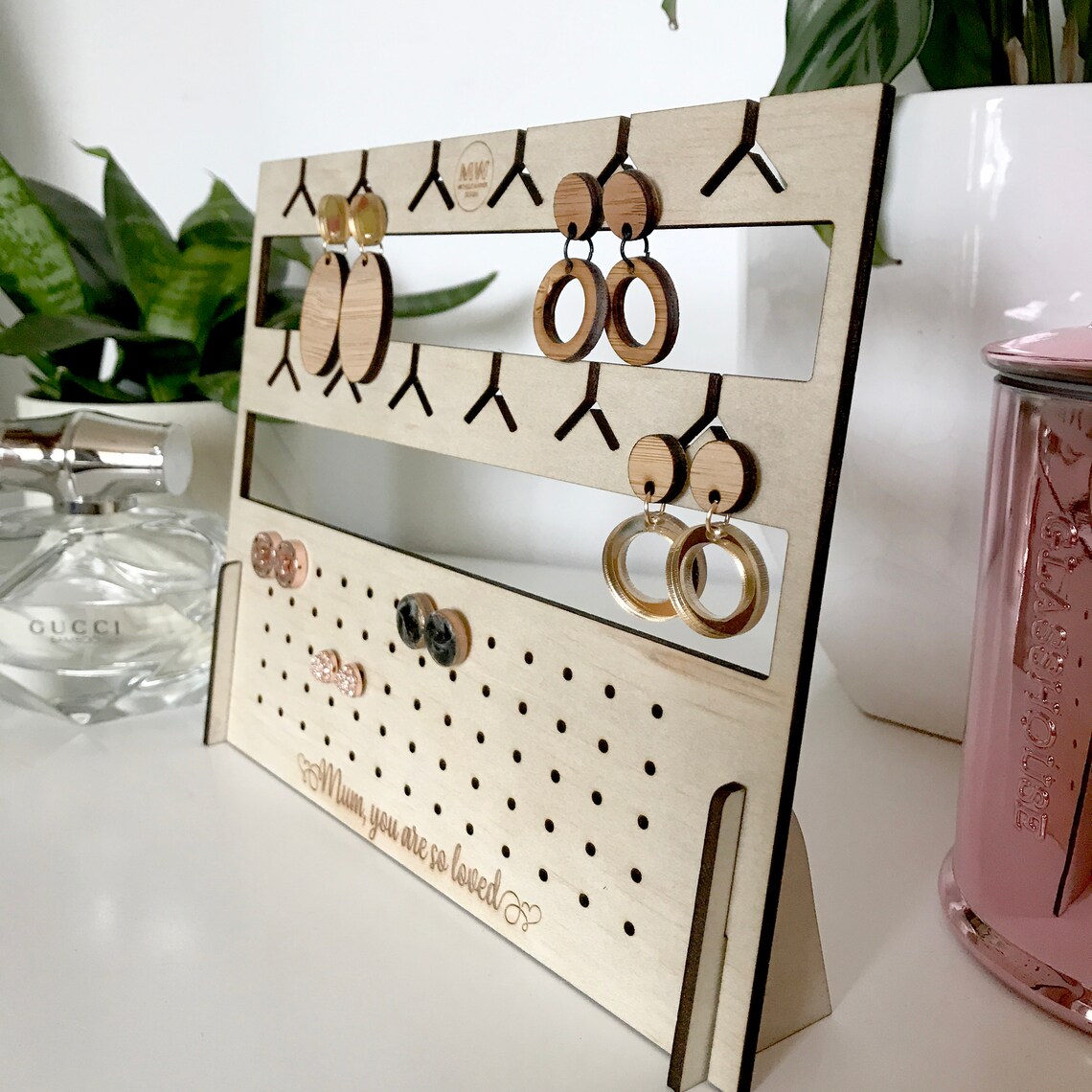 Personalised free standing earring display stand Extra large Etsy