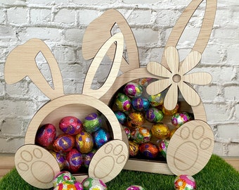 Easter Bunny Egg Bank - Egg Drop - Gift Chocolate - Rabbit - Wooden