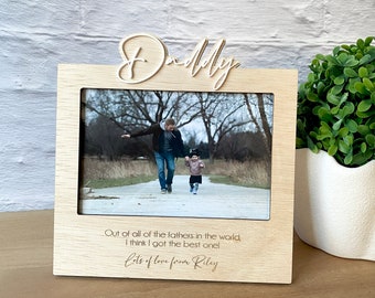 Father's Day Gift - Personalised photo frame - present - custom made - wood - acrylic text - laser cut - engraved quote - Dad Pop Grandpa
