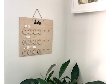 Job chart - Custom made - Personalised - Laser cut - Wood and Acrylic
