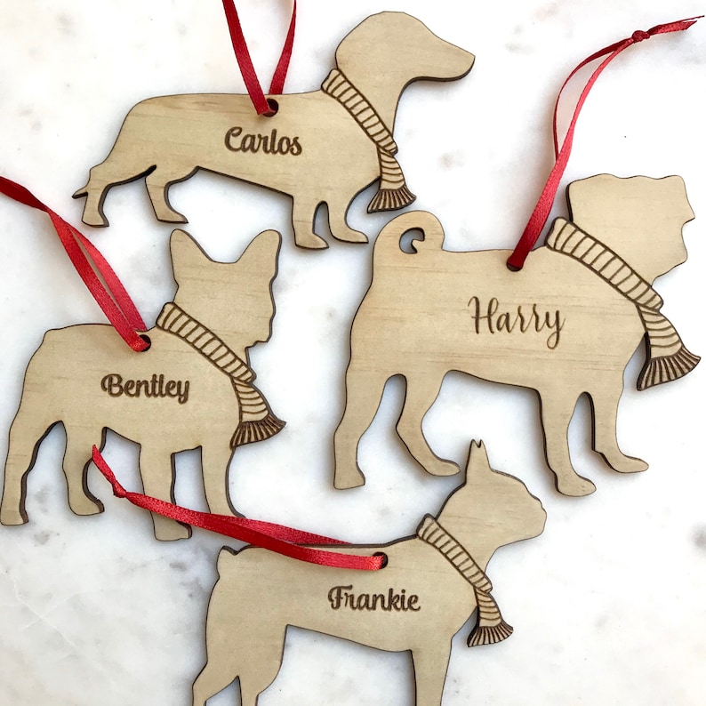 Personalised Christmas Ornament Dog / Pet Laser Cut Wood Etsy Australia