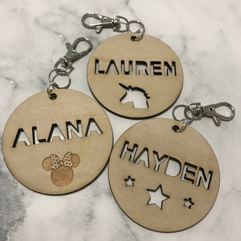 Custom Made Laser Cut Wooden Bag Tag Keyring. Personalised Etsy Australia