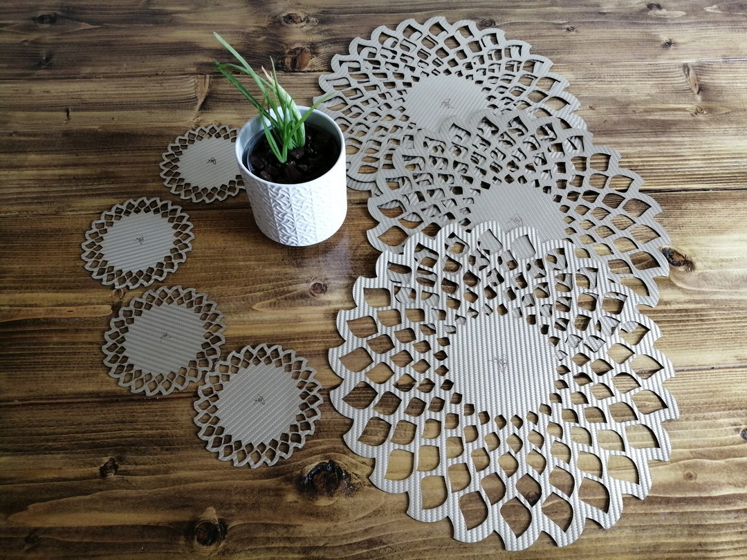 Decorative and Stylish Modern Table Mat & Coaster Set /laser Cut/ Table