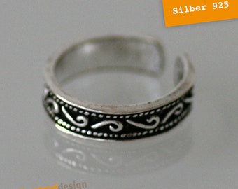 Zehring 925 silver - "Kringelchen" - blackened