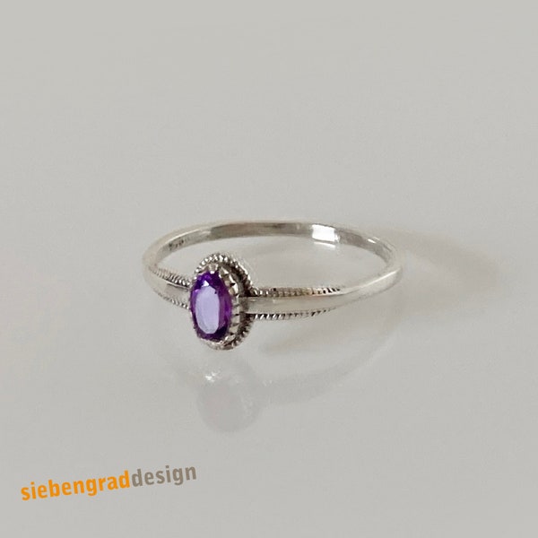 Feiner Silber-Ring - facettierter Amethyst - Silber 925 - MA - verschiedene Größen