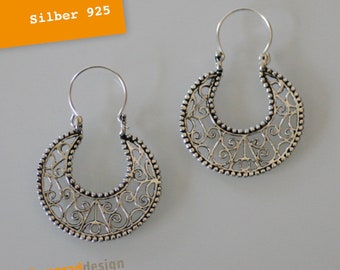 Silber-Creolen - Ohrhänger - oriental - Dance - Silber 925