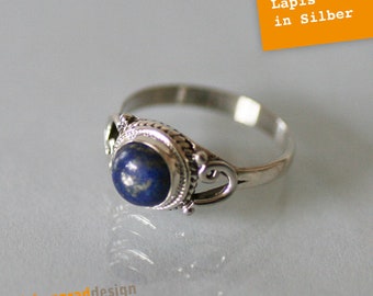 Silber - Ring - Lapis Naturstein -  Silber 925 - SR4 - verschiedene Größen