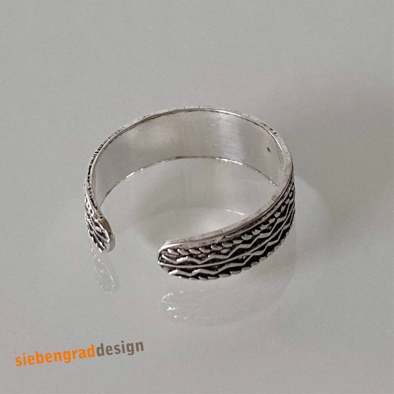 Toe ring 925 silver cord pattern image 2