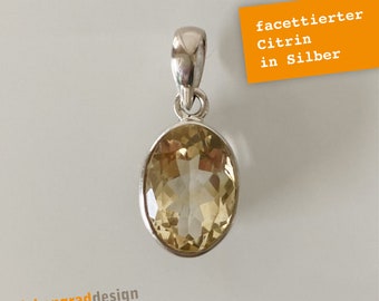 Silber-Anhänger mit Citrin - Silber 925 - AJ - GR