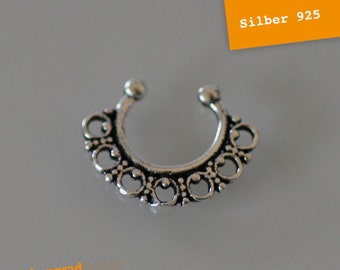 Fake septum - false septum - nose clip - FS1 - silver 925