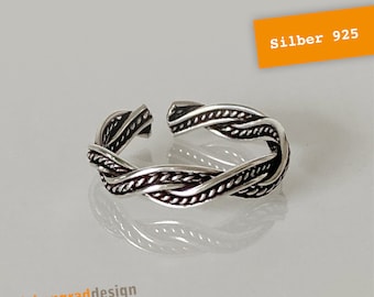 Zehenring 925er Silber - 4 mm "gedreht 3"