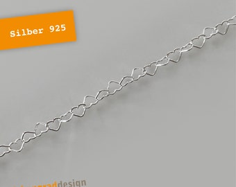 Filigree silver anklet "Heart" - Silver 925