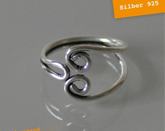 Toe ring 925 silver - "flourishes" filigree