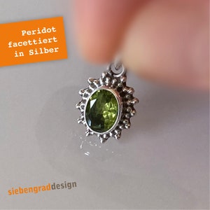 Silver necklace - Peridot faceted - star - filigree - silver 925 - necklace - TAOH