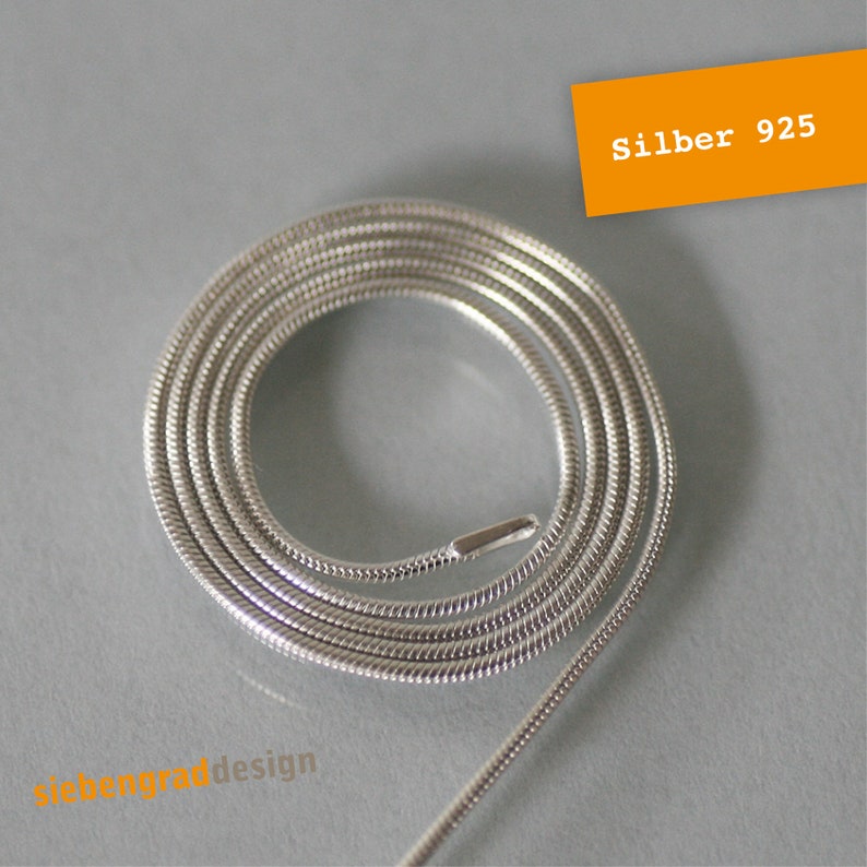 Schlangenkette Silber 925 1 mm 40 cm 70 cm verschiedene Längen Bild 1