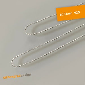 Ball chain - 925 sterling silver - 1 mm - ball silver chain - various lengths