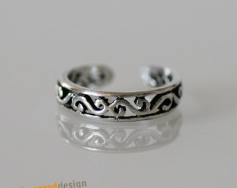 Toe ring 925 silver "Kringel" pierced