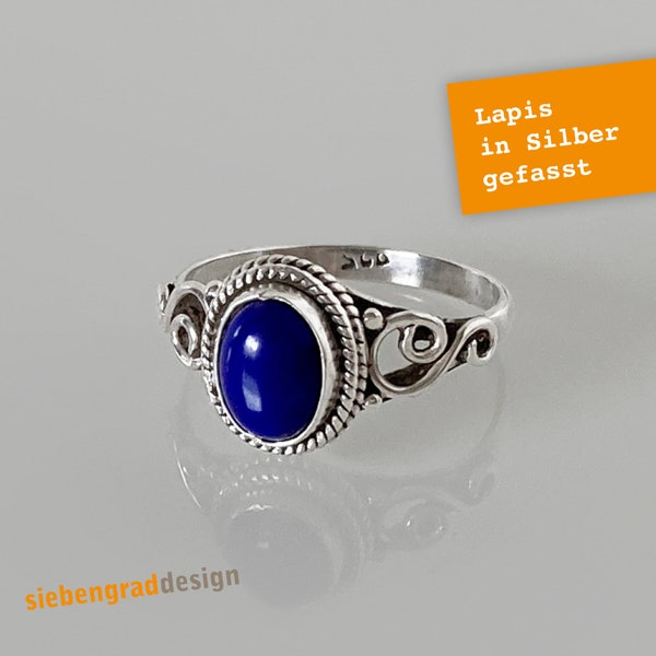 Silber-Ring - Silber 925 - Lapis - SRTA 14 - Lapisring - verschiedene Größen