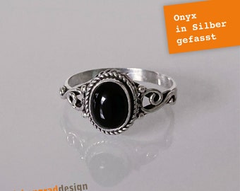 Silber-Ring - Onyx - Silber 925 - SRTA14 -verschiedene  Größen