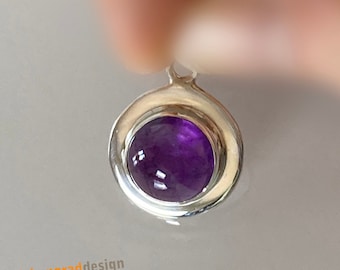 Eleganter Silber-Kettenanhänger - Amethyst - rund - AS 19 - Silber 925