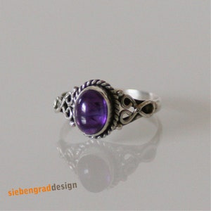 Silber-Ring - Silber 925 - Amethyst - oval - verziert - SR14 - verschiedene Größen