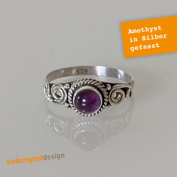 Silber-Ring - Amethyst - filigran - Silber 925 - TAD - verschiedene Größen