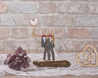 Wedding gift / gay wedding couple on driftwood