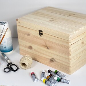 Scatola di legno XXL naturale, per auto-progettazione, scatola portaoggetti, scatola per giocattoli, scatola per trasferimento foto, pittura, decoupage, plottaggio