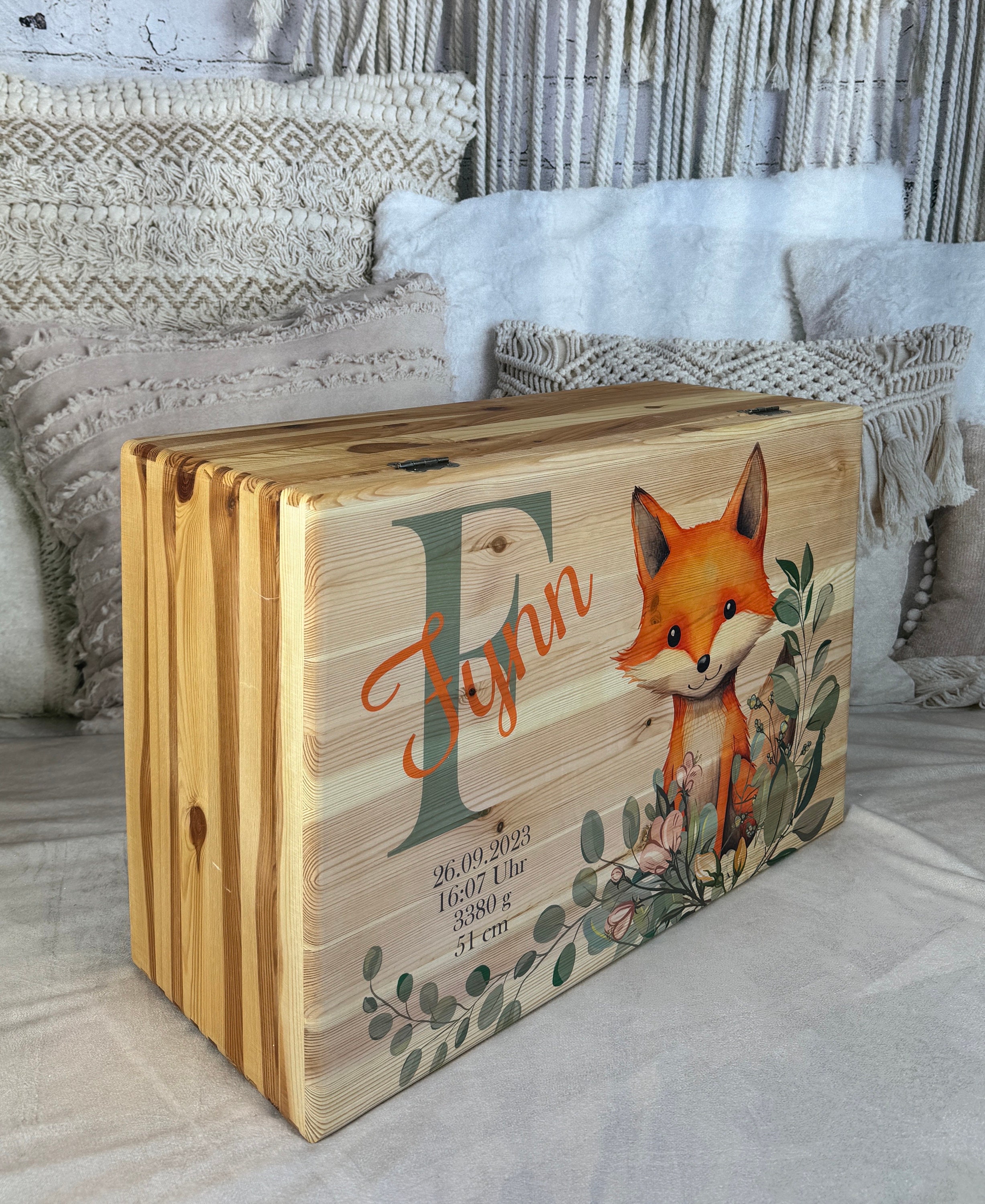 XXL Toy Box Memory Box 60x40x24cm Fox Personalized With Name and Date of Birth Idea Christmas Gift Etsy UK