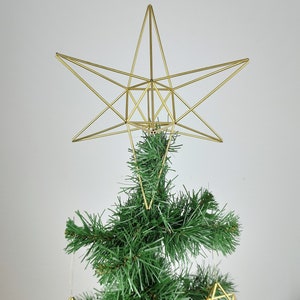 Moravian Stern Weihnachtsbaumspitze, Weihnachtsbaumschmuck, Metall Himmeli Stern, Geometrischer Metallstern, Merkaba Stern