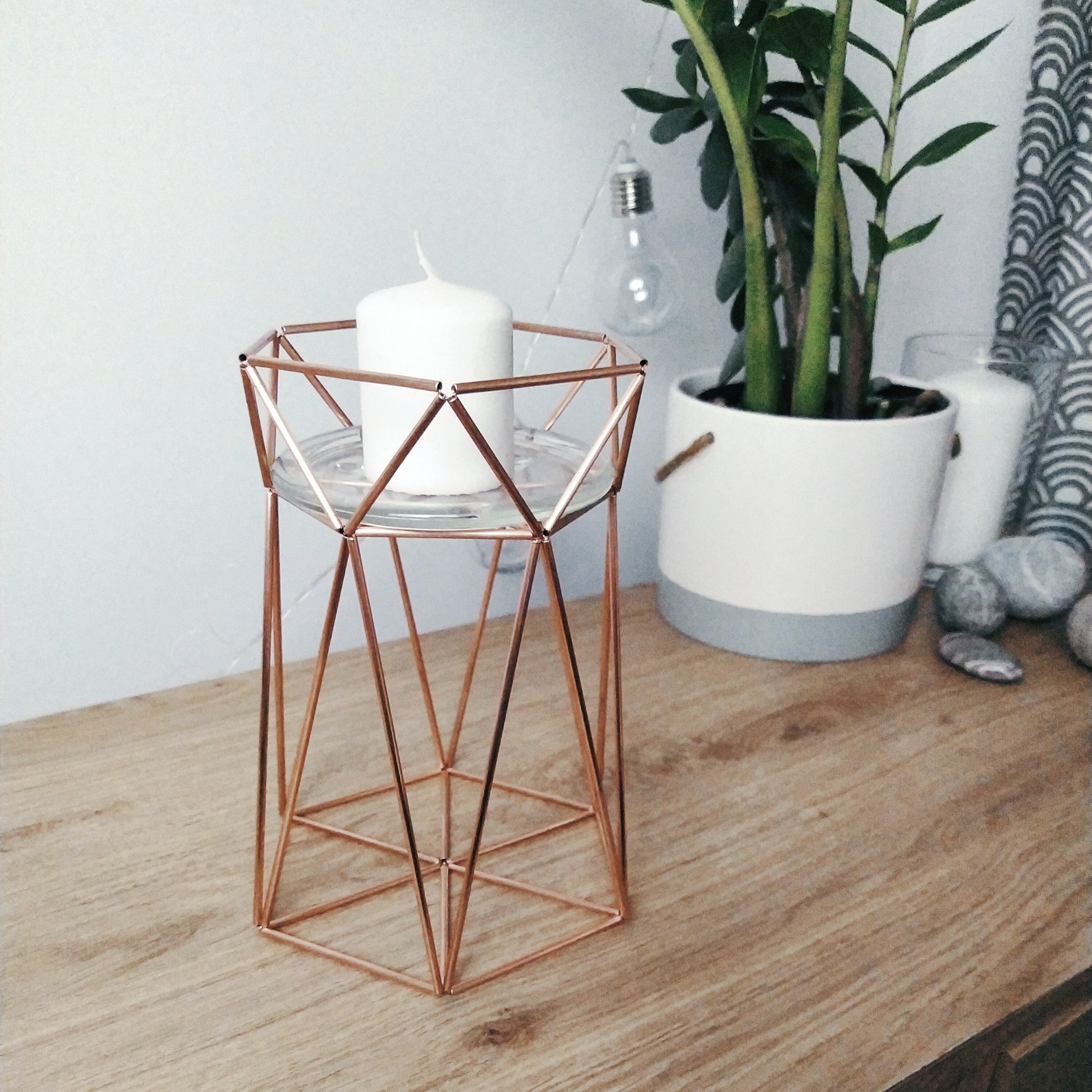 Geometric candle holder Candle centerpiece Hygge decor Etsy