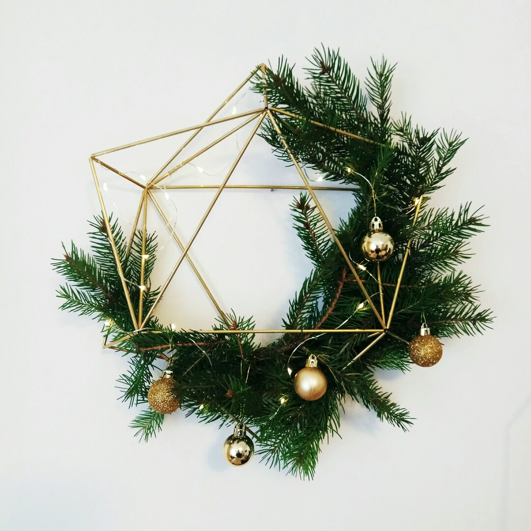 Couronne de l'Avent allongée pour Décoration de Noël, Pièce de l'Avent