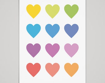 12 hearts \ \ postcard din A6