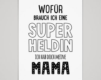 Superheldin Mama \\ Postkarte DIN A6