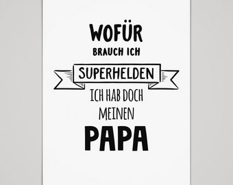 Superheld Papa \\ Postkarte DIN A6