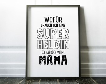 Superheldin Mama \\ Artprint
