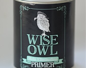 Wise Owl Stain Eliminating Primer for Painting Furniture Bleed Through Prevention Water Based Primer for Paint Adhesion Furniture Prep