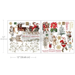 Holiday Traditions Maxi Decor Transfer | ReDesign With Prima | Rub-on Transfer | Furniture Upcycling | DIY Decor | Flowers | Christmas Decor