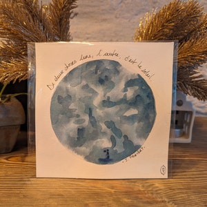 Carte lune porte bonheur personnalisable