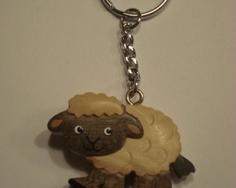Schlüsselanhänger aus Holz Modell Schaf