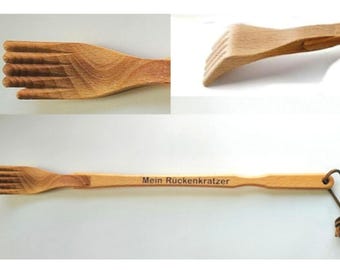 Rückenkratzer aus massivem geölten Buchenholz