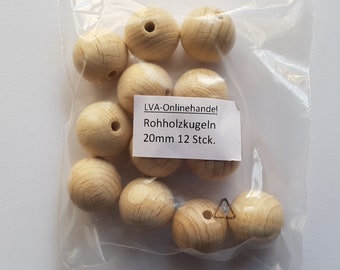 Holzkugeln Rohholzkugeln gebohrt 20mm