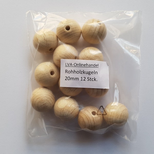 Holzkugeln Rohholzkugeln gebohrt 20mm