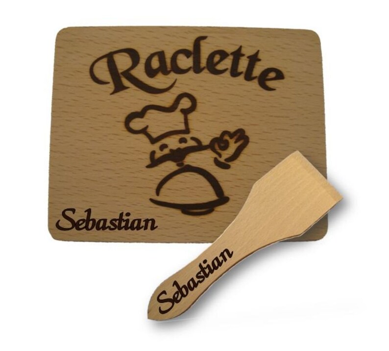Raclette-Set 16tlg. aus Holz 8 Schieber8Brettchen Bild 2